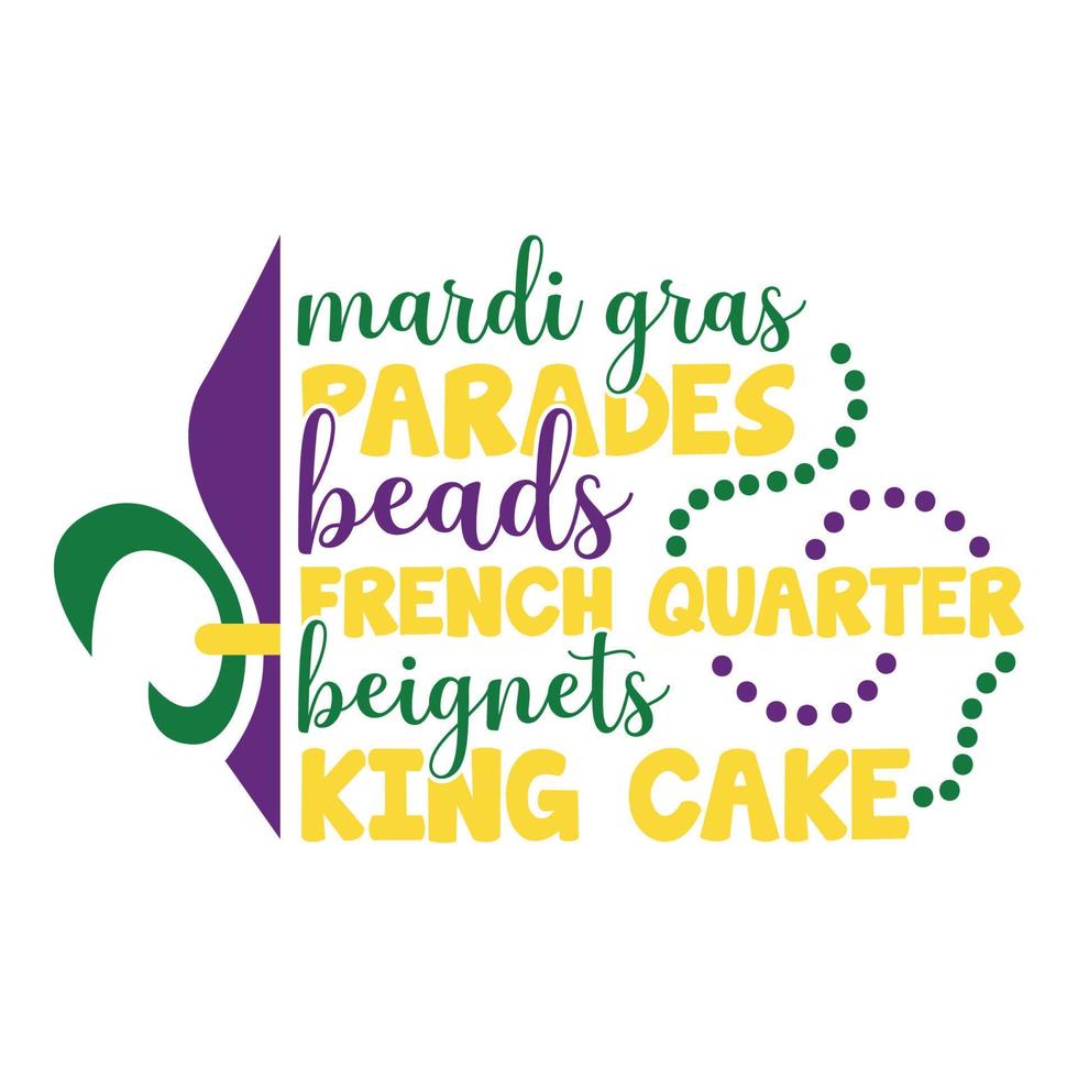 desfiles de mardi gras - carnaval de mardi gras, fuente caligráfica de filigrana con símbolo tradicional de mardi gras - fleur de lis, elegante logo elegante con eslogan de saludo vector