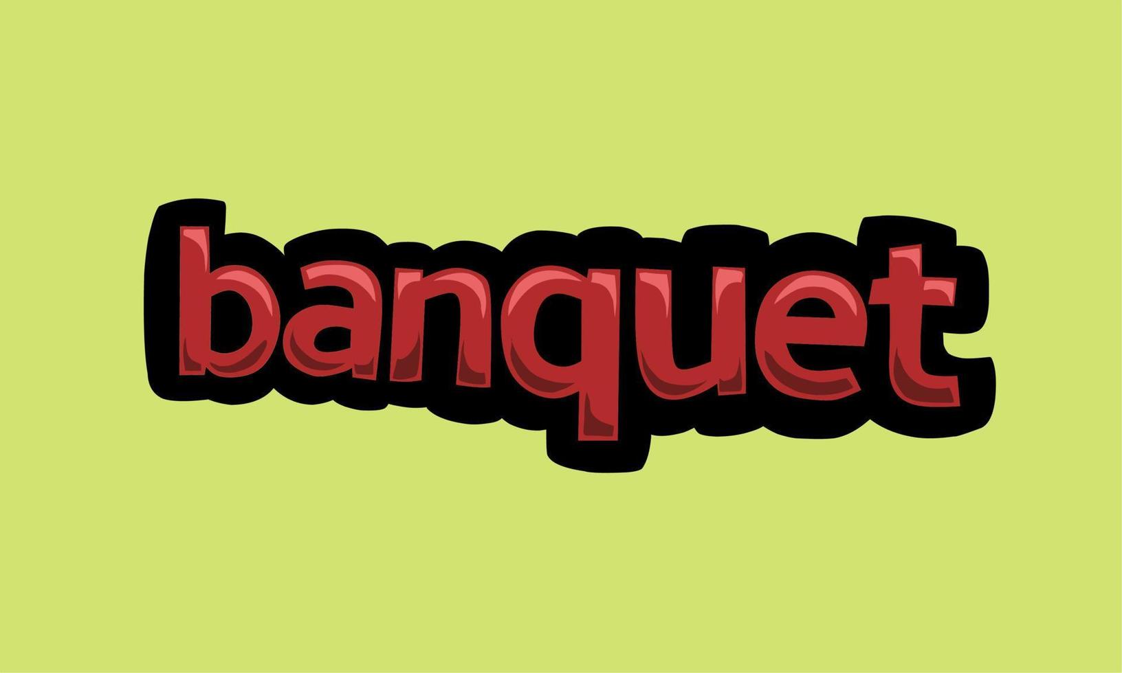 diseño vectorial de escritura de banquetes en un fondo verde vector