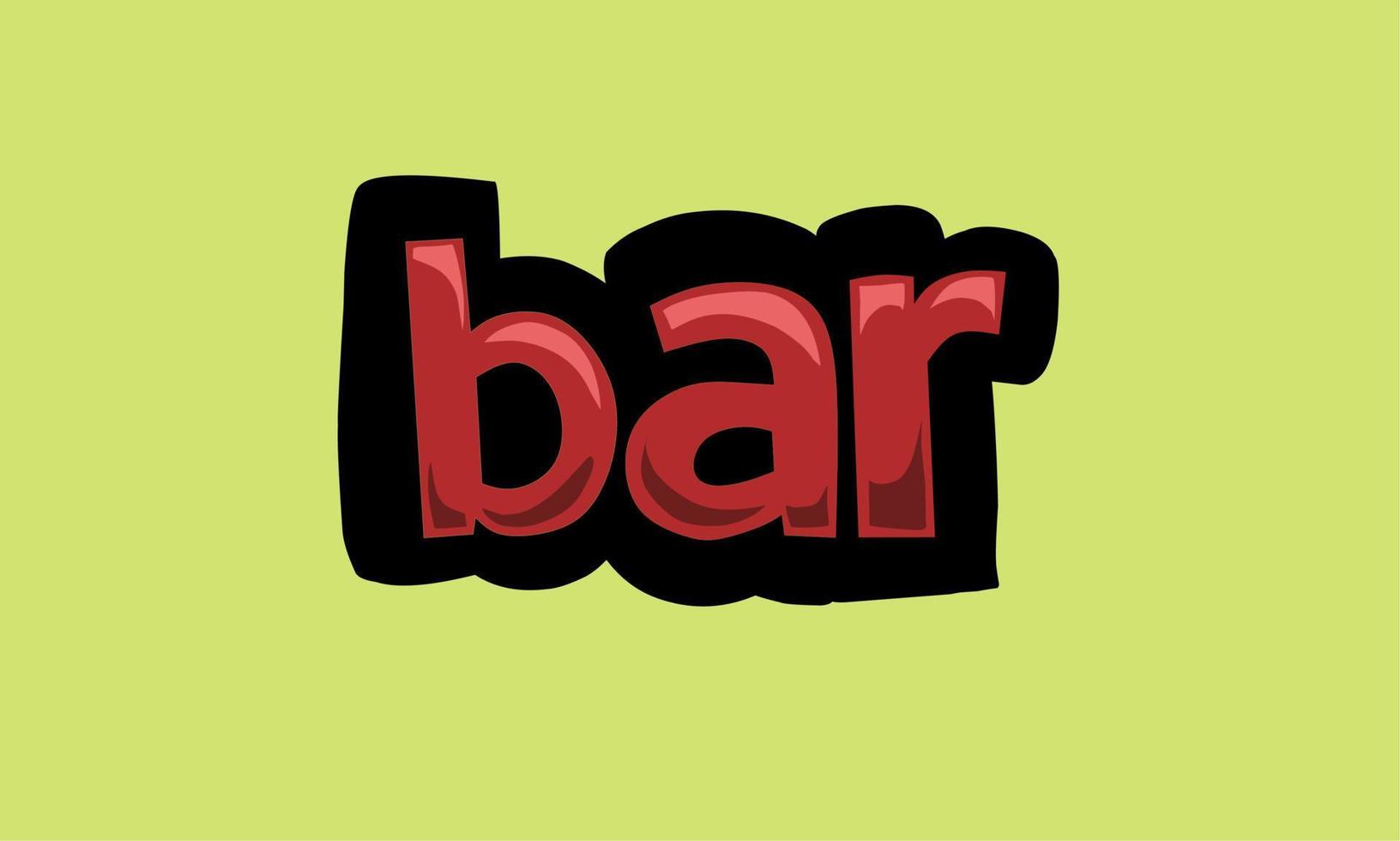 bar writing vector design on a green background
