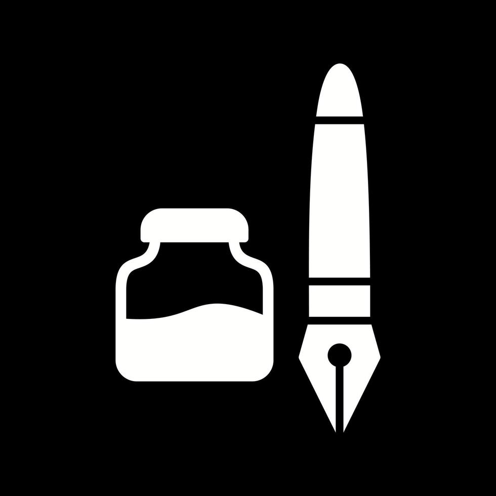 icono de vector de tinta y pluma