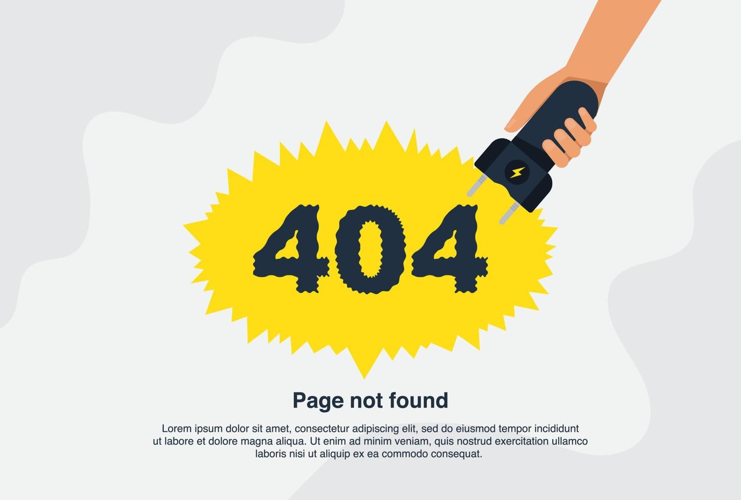 Internet network warning 404 Error Page or File not found for web page. vector