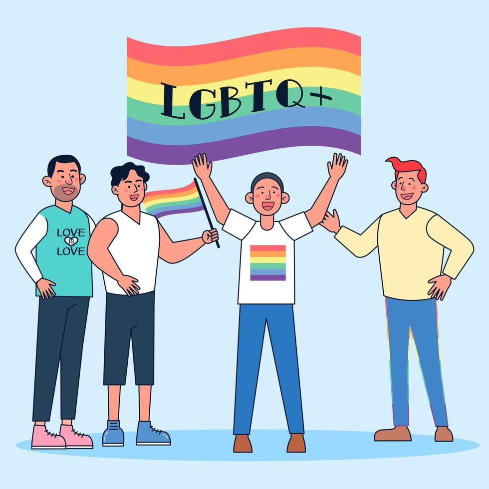 Happy pride month LBGTQ concept. Pride month with rainbow flag. vector