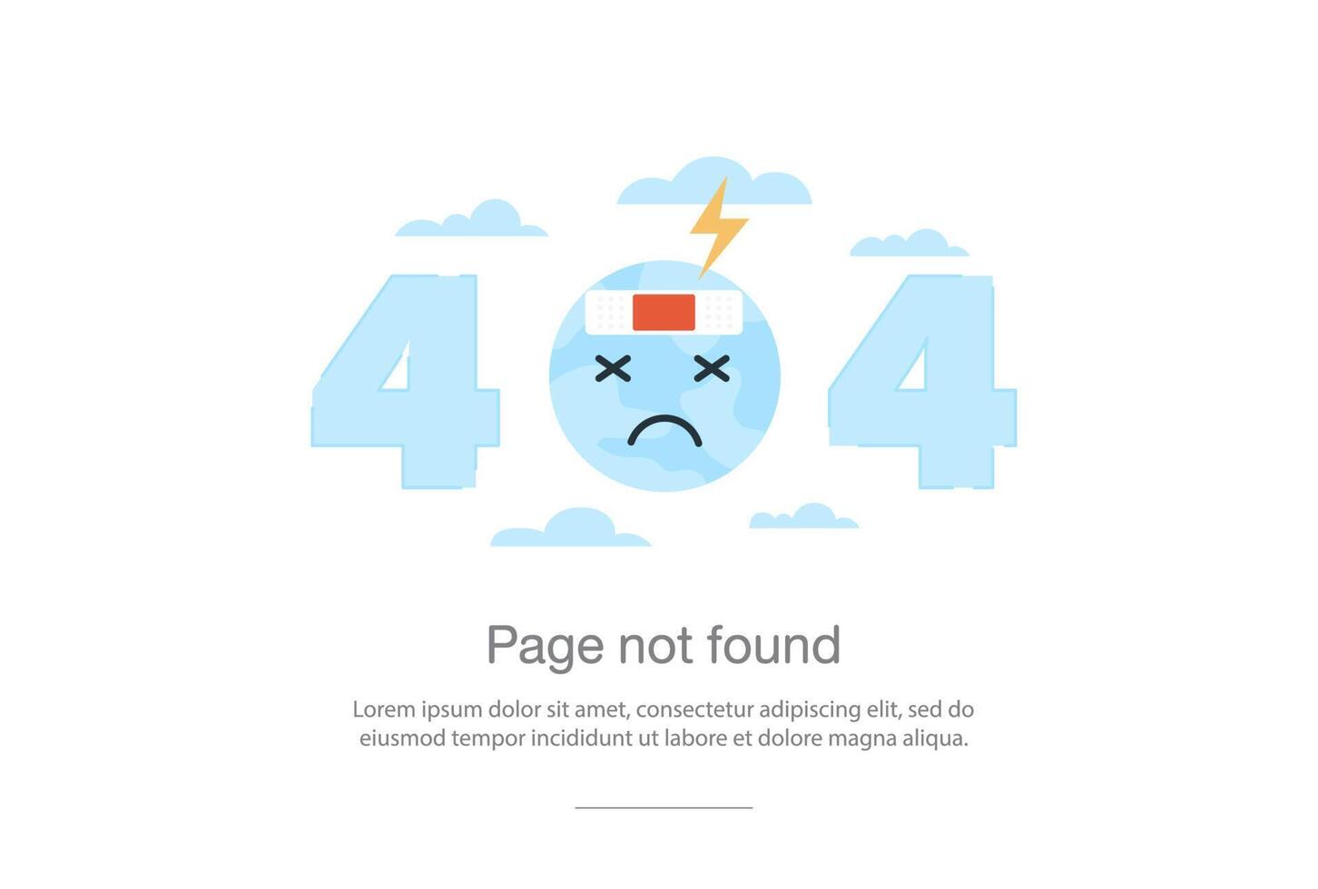 Internet network warning 404 Error Page or File not found for web page. vector