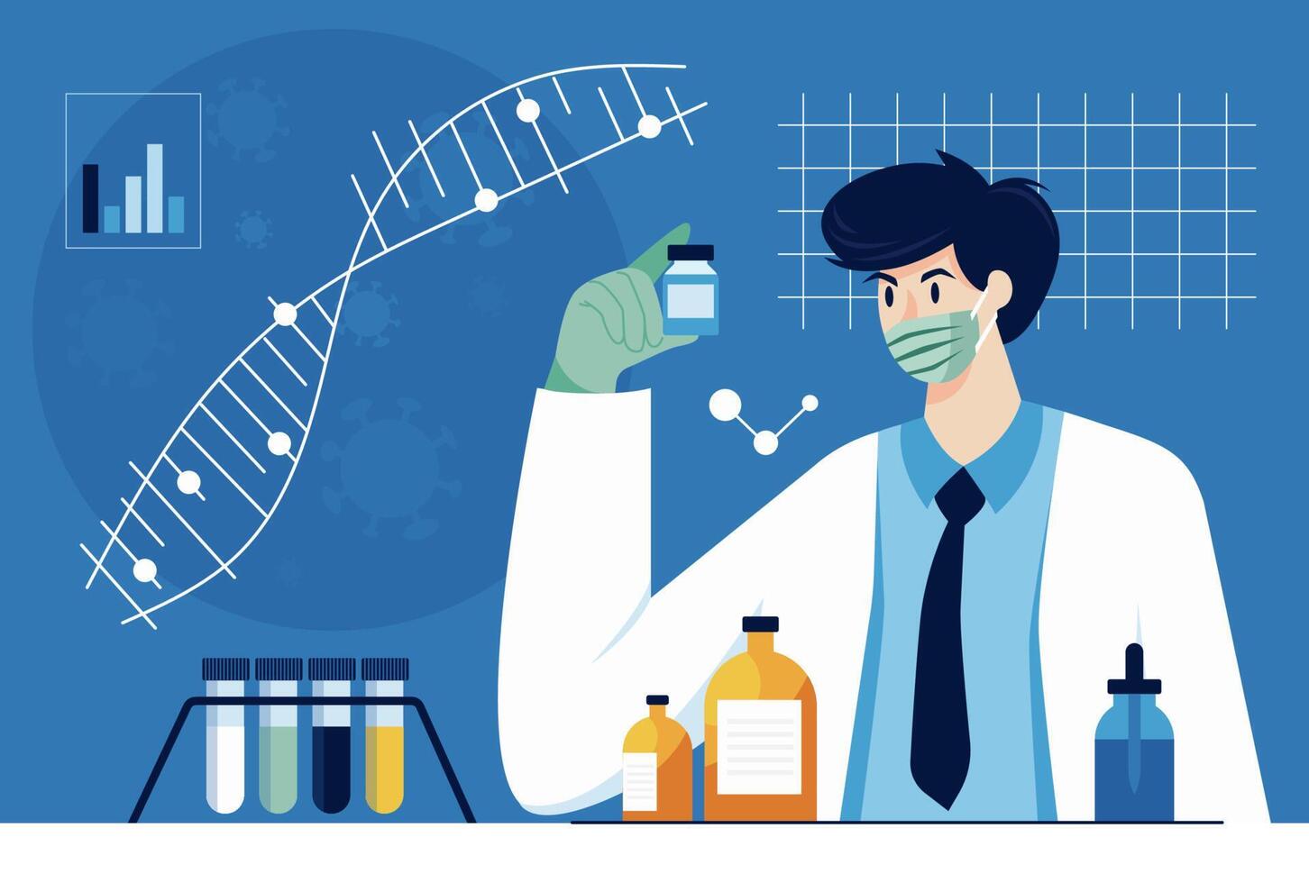 Biochemical researchers are testing a vaccine against the coronavirus COVID-19 vector