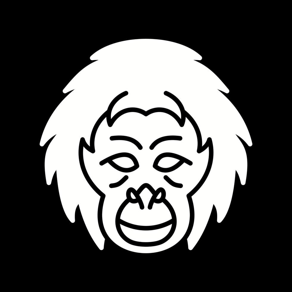 icono de vector de orangután