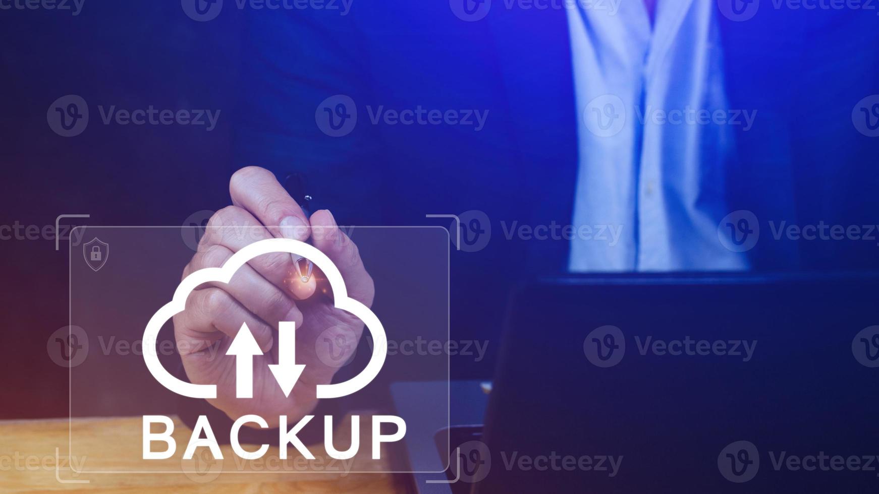 Internet data storage backup with virtual interface technology, technology business concept, Cloud technology, Data storage, Networking and internet service concept. photo