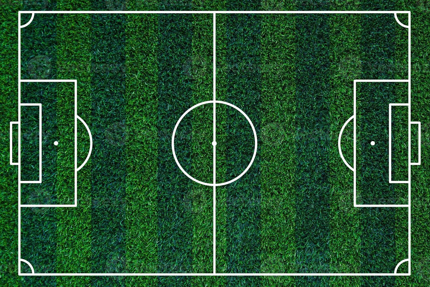 campo de fútbol de hierba verde abstracto de textura de fondo de hierba artificial, fútbol. campo de juego de fútbol. apuestas y competencia. líneas blancas que delimitan las áreas, vista superior del campo de fútbol foto