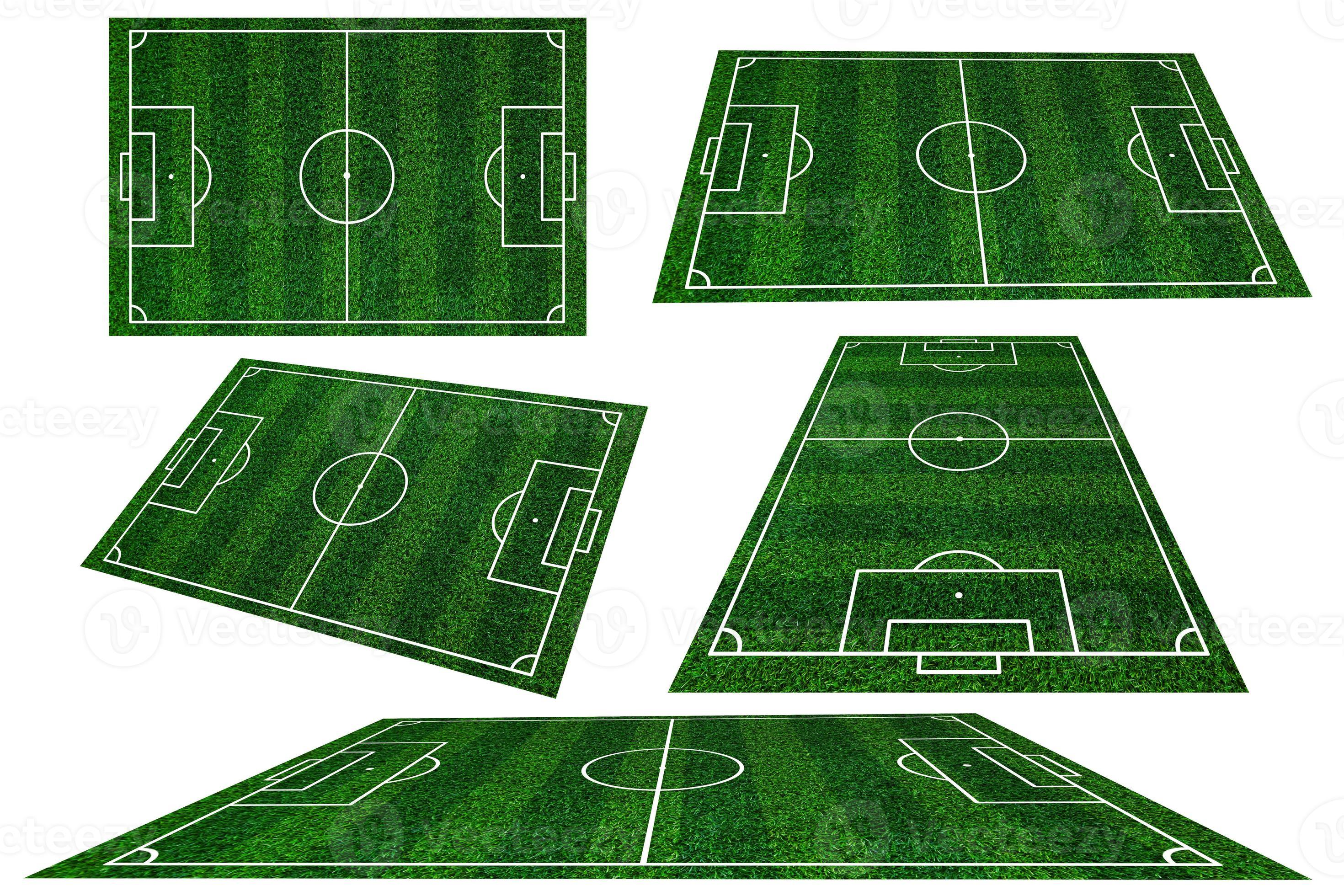 Collection of soccer field elements view,Green grass football field of