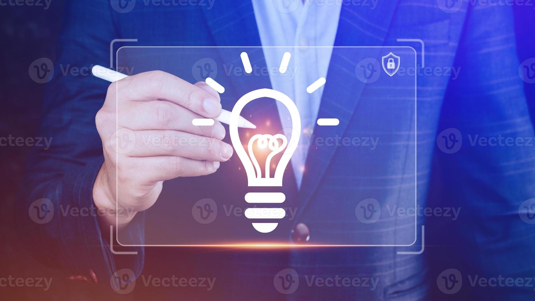 Businessman holding light bulb Bright idea,Hands holding light bulb for concept new idea concept with innovation and inspiration, technology in science and communication concept photo