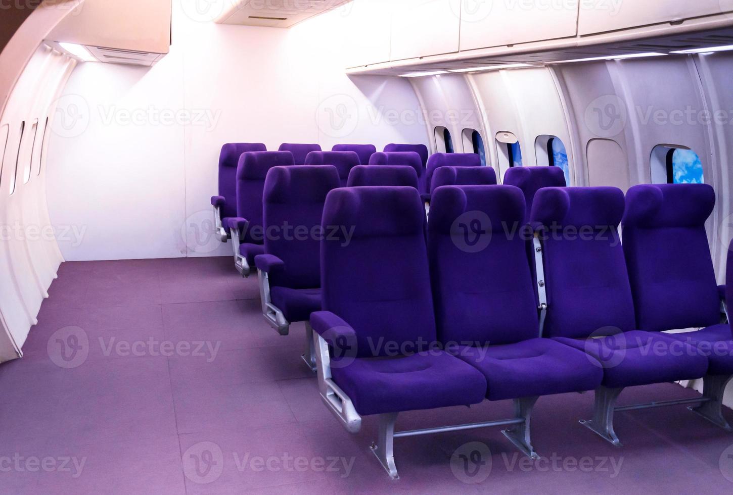 Passenger seats in the aircraft.view from inside of the plane,the airplane's seats photo