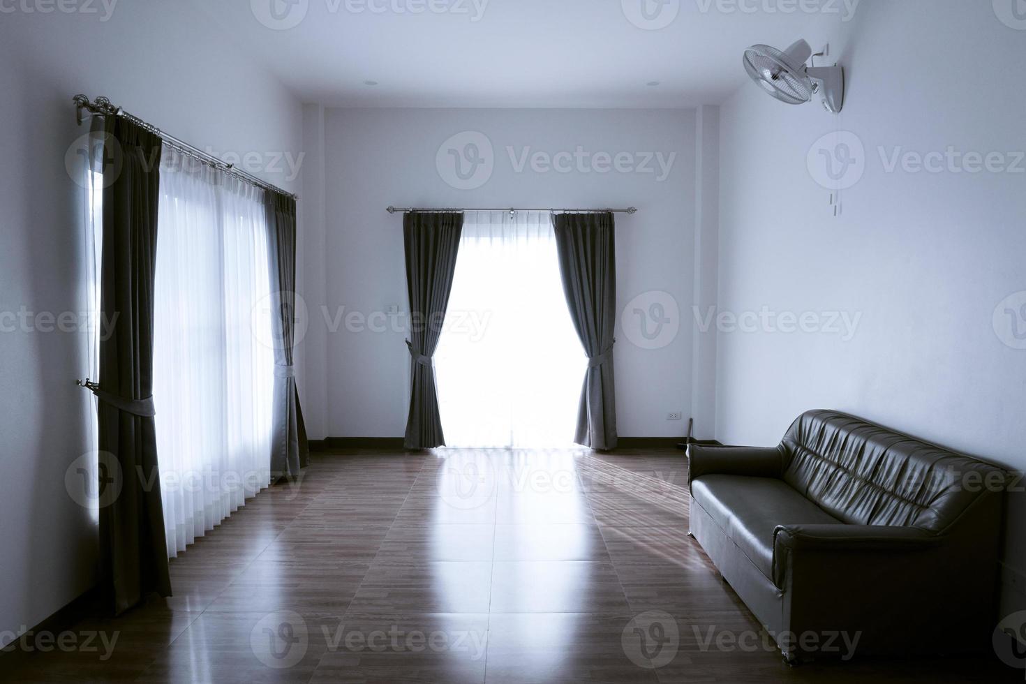 Curtains window decoration interior of room,empty room with window and curtains photo