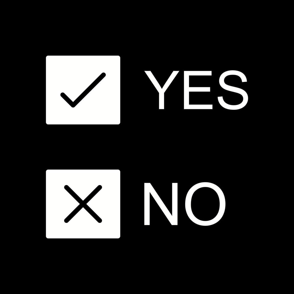 Yes No Option Vector Icon