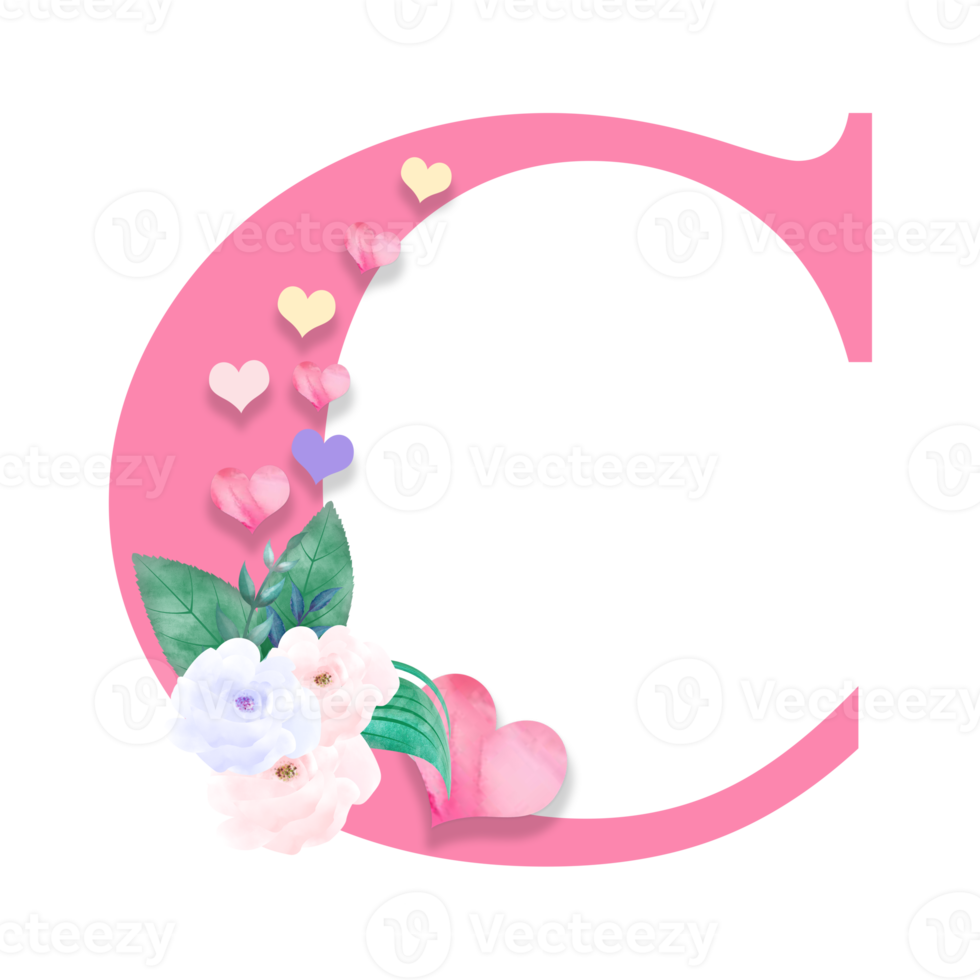 14th February, Valentine Alphabet Letter Design png