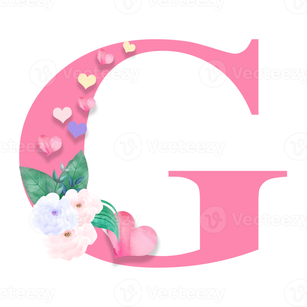 14th February, Valentine Alphabet Letter Design png