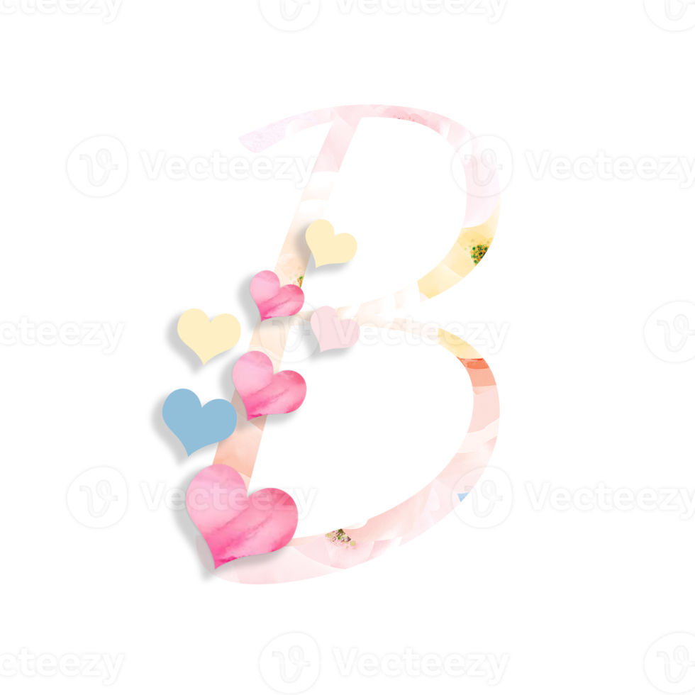 14th February, Valentine's Alphabet Letter Design png