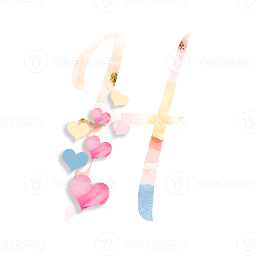 14th February, Valentine's Alphabet Letter Design png
