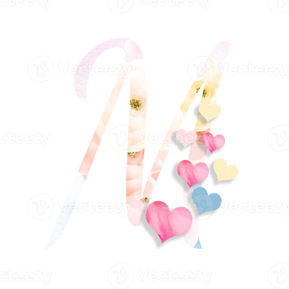 14th February, Valentine's Alphabet Letter Design png