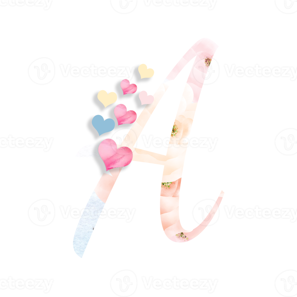 14th February, Valentine's Alphabet Letter Design png