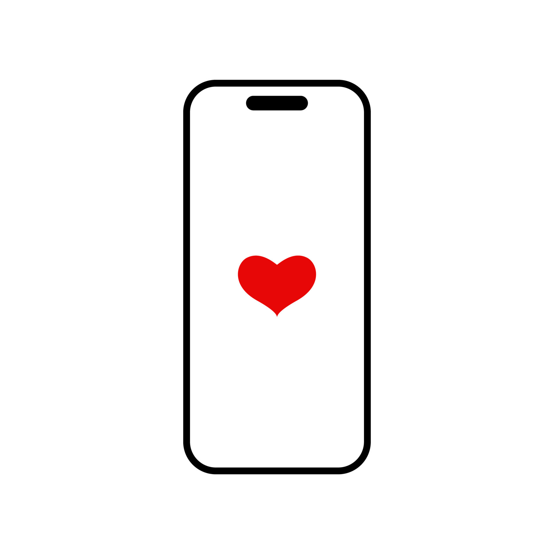 Mobile phone with red heart vector icon. 19061611 Vector Art at Vecteezy