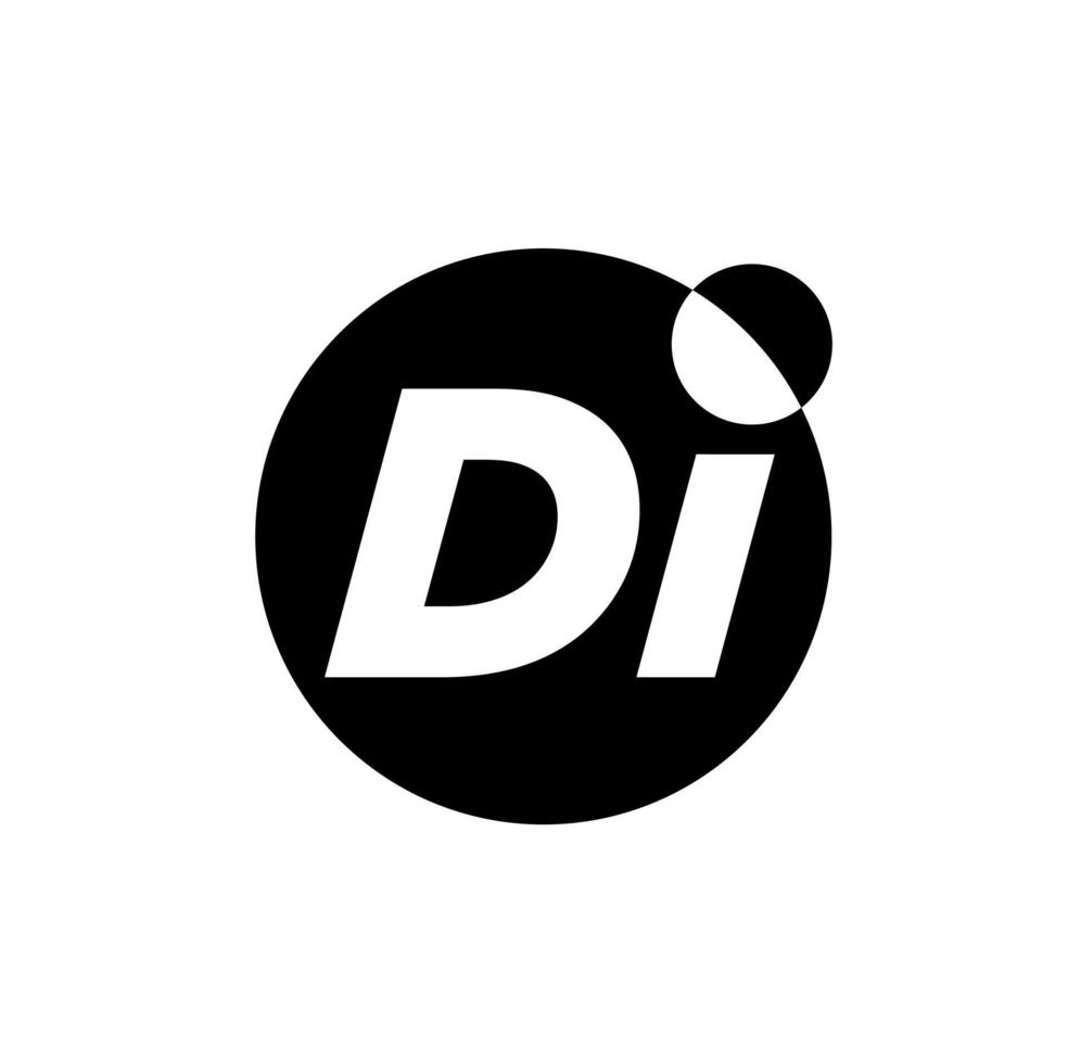 'DI' company initial letters monogram. Di logo in black color. vector