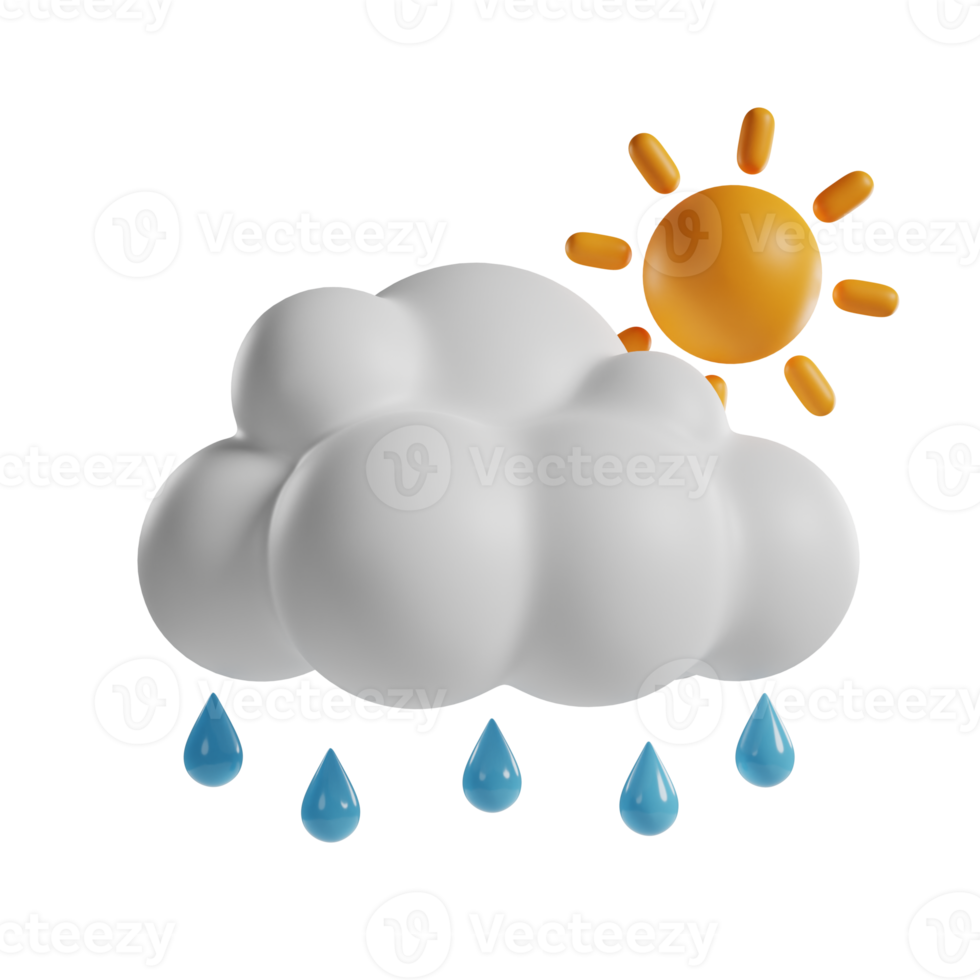 drizzling day 3d icon png