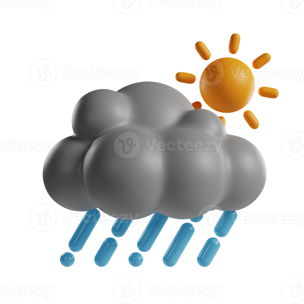 Regen am Tag 3d-Symbol png