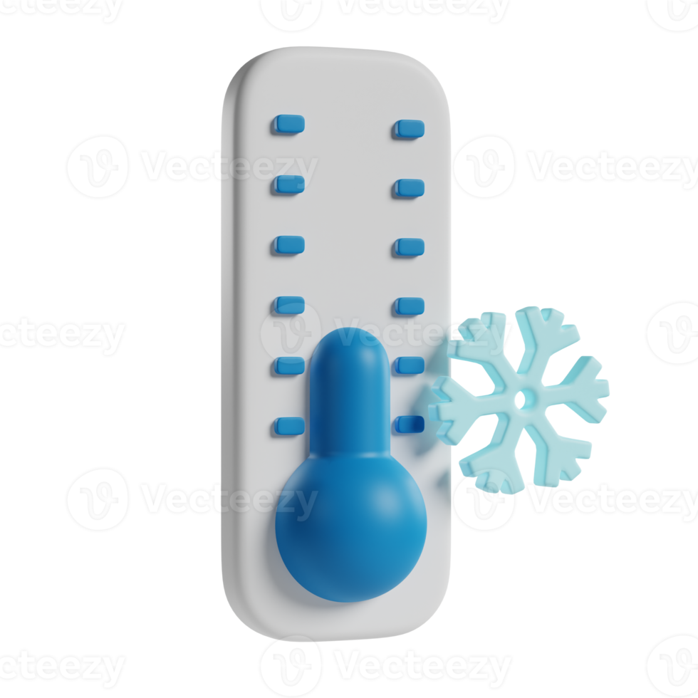 thermomètre froid icône 3d png