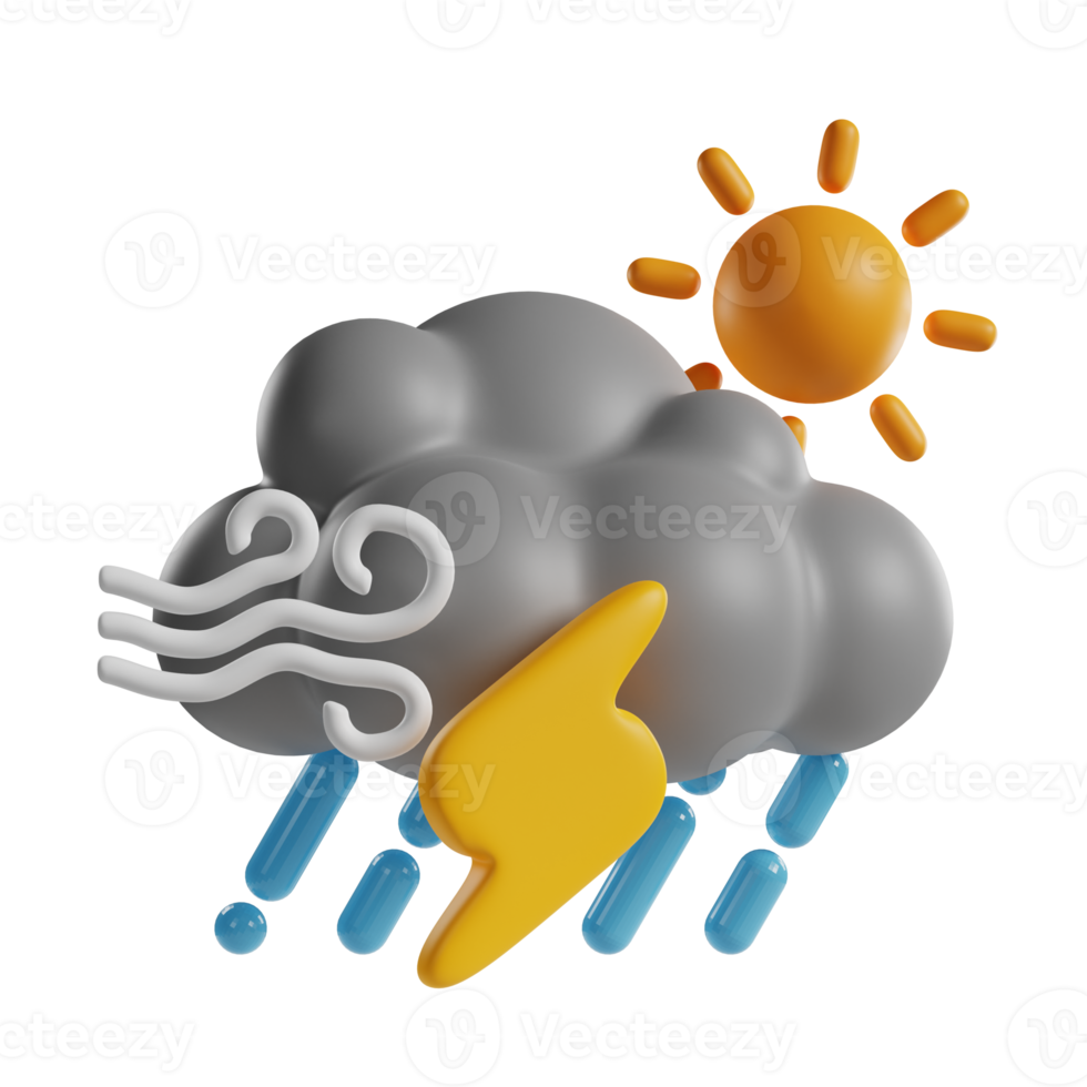 thunderstorm day 3d icon png