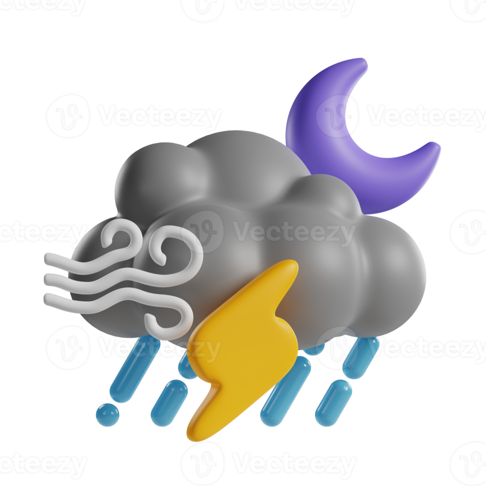 thunderstorm night 3d icon png