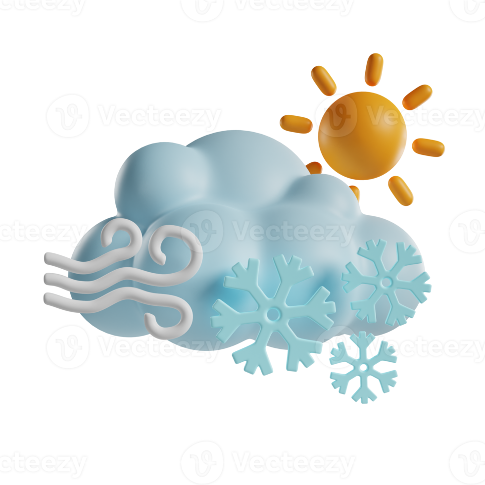 ventoso neve giorno 3d icona png