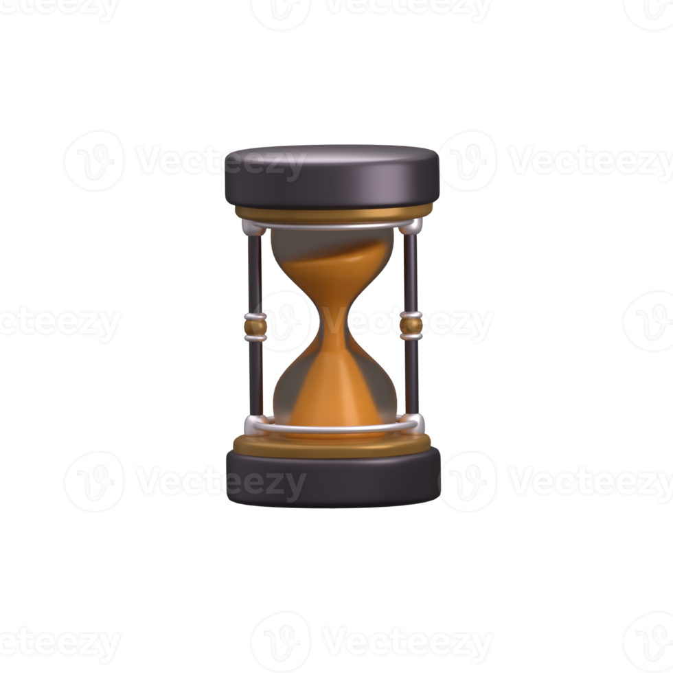 3d rendering illustration of an hourglass png