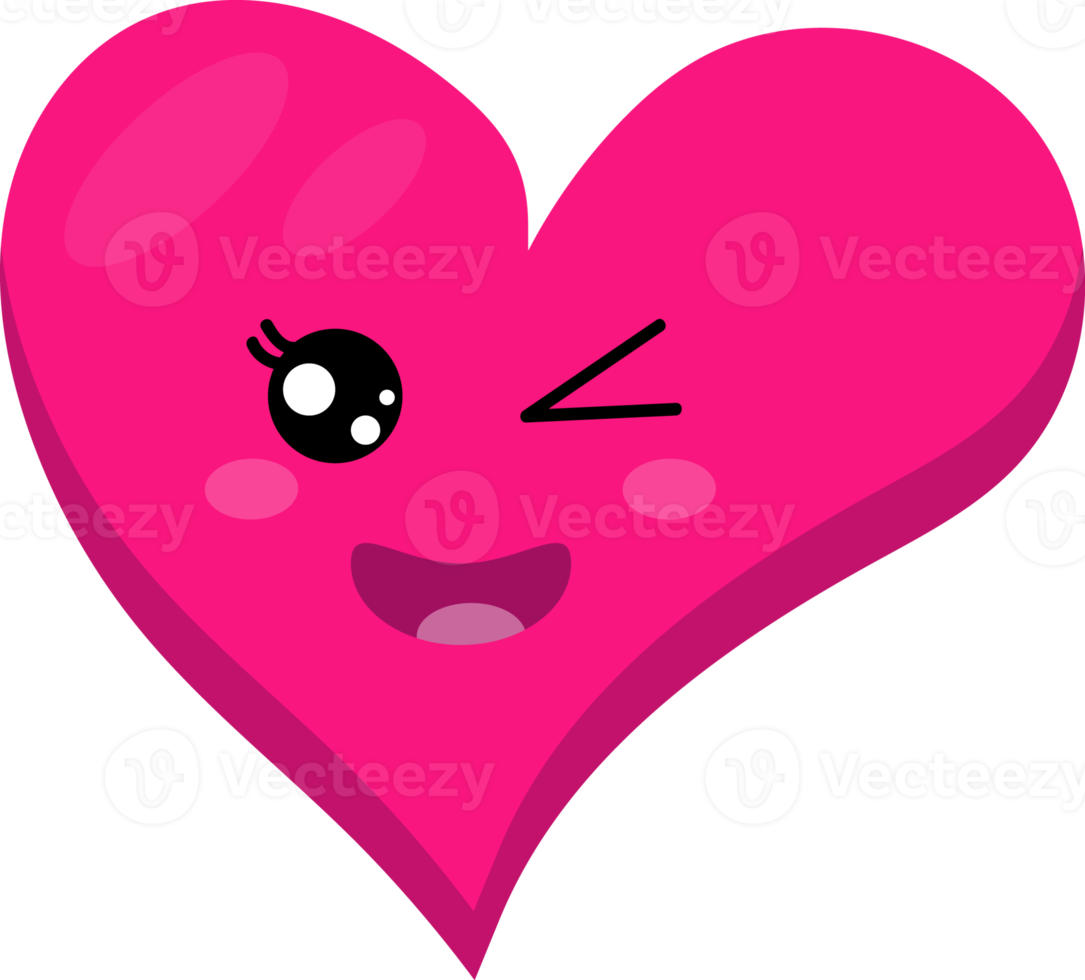 Emoticon with Winking Laughing Heart png