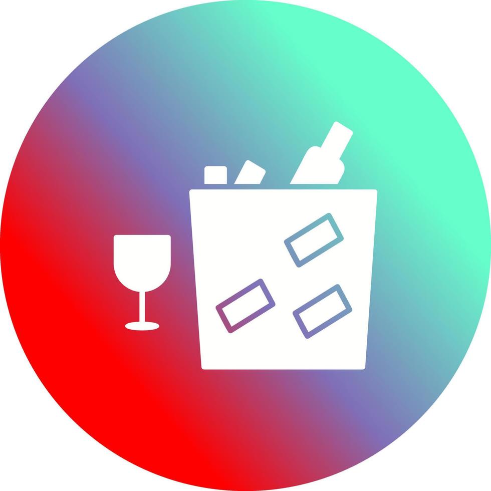 Unique Wine Bottle in Ice Vector Icon