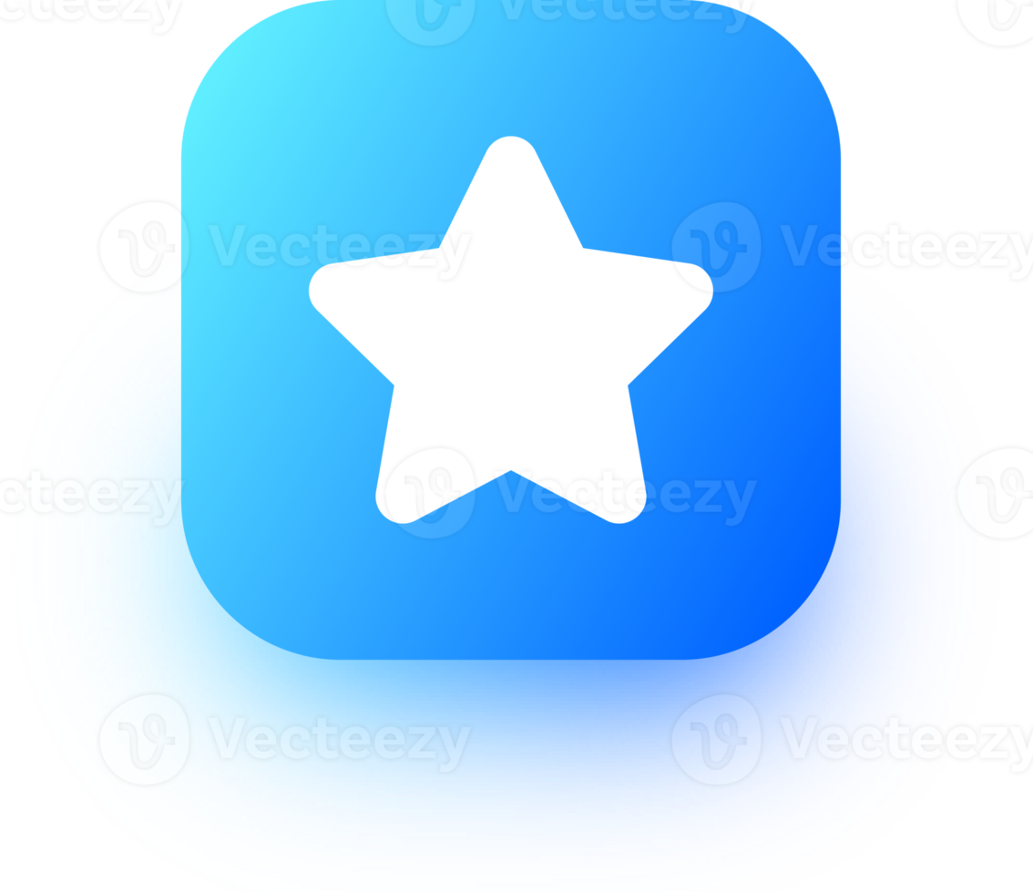 Star icon in square gradient colors. Favourite signs illustration. png