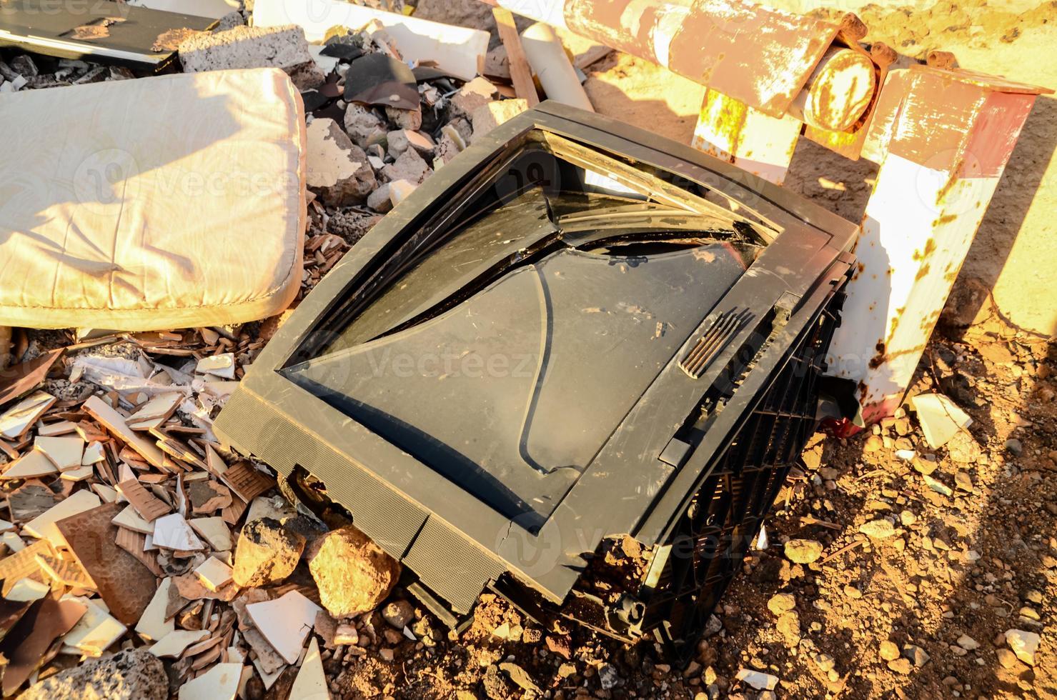 Broken TV close-up photo