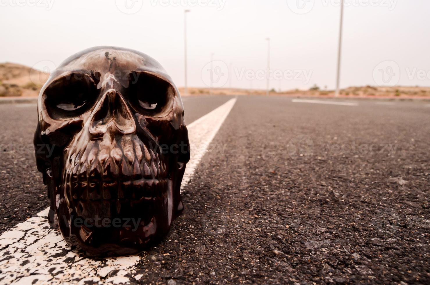 Skull miniature on the road photo