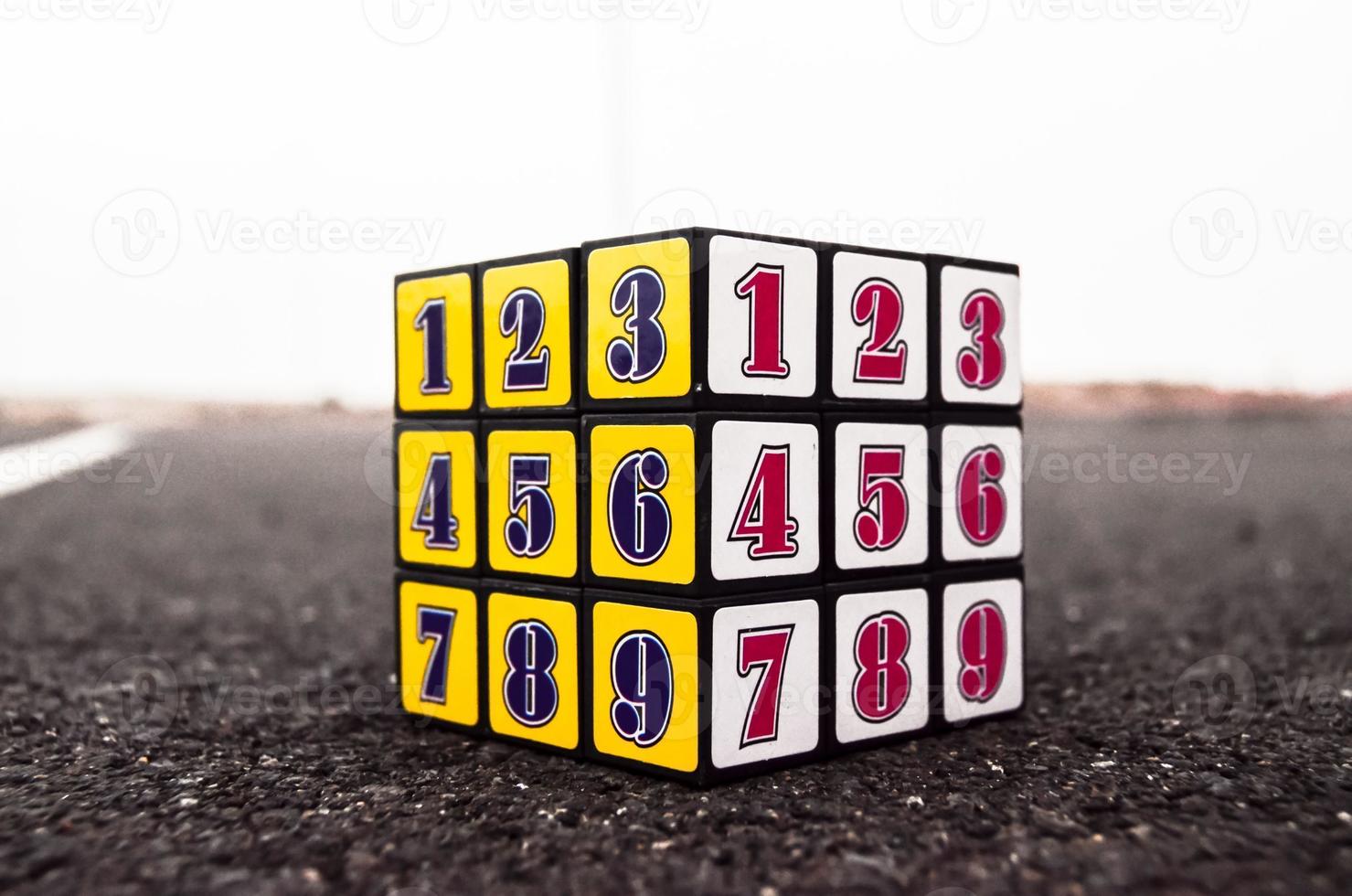 Magic cube on the ground photo