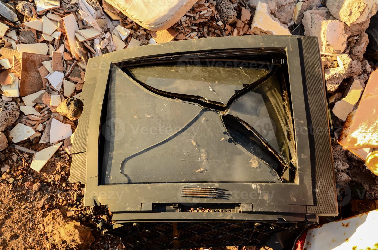 Broken TV close-up photo