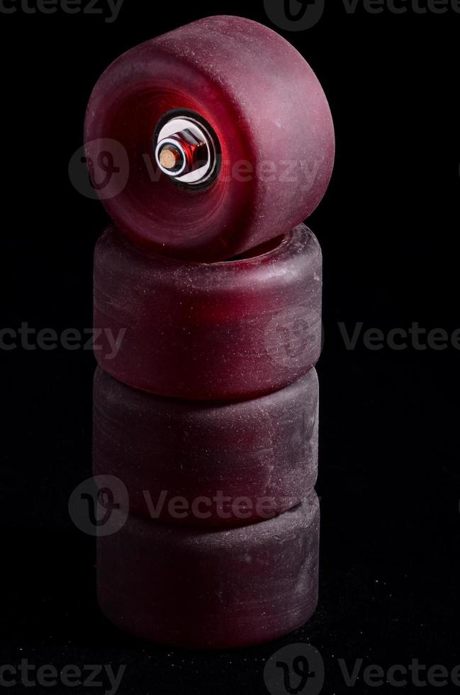 Skateboard wheels on black background 19073058 Stock Photo at Vecteezy