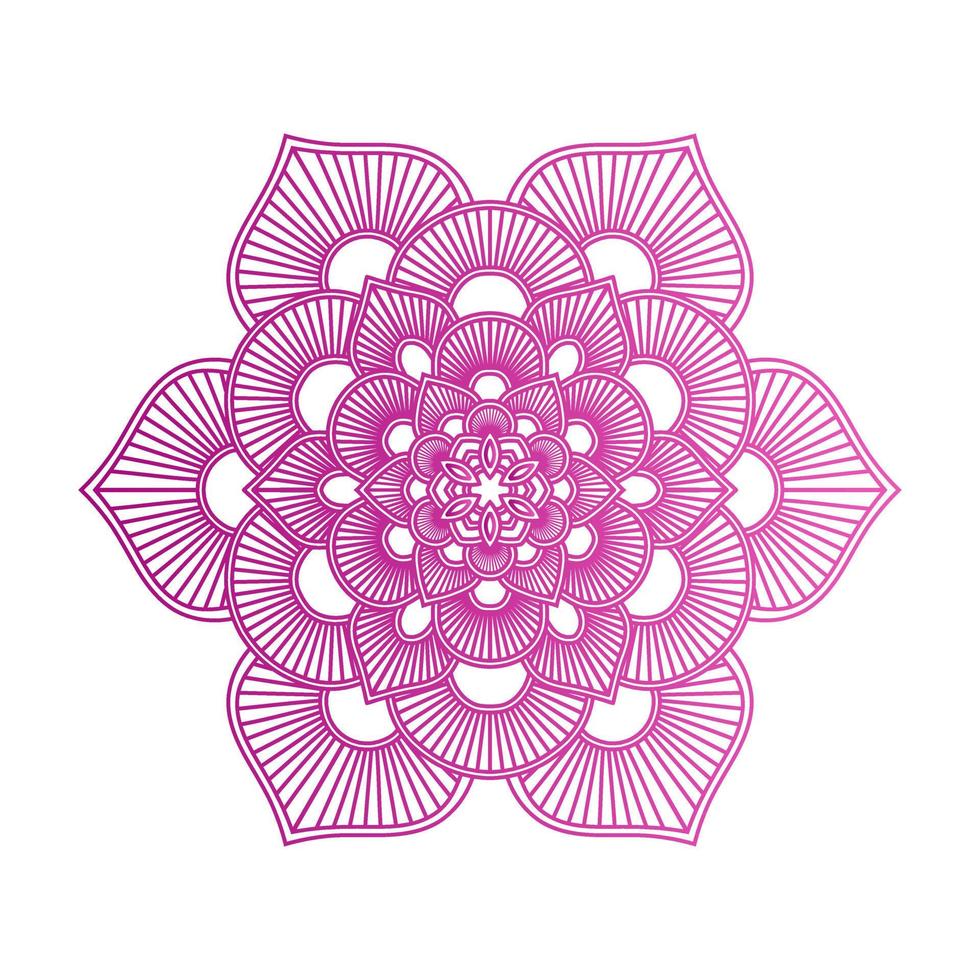 Gradient color mandala on white isolated background, Mandala with floral patterns. Ornaments vector