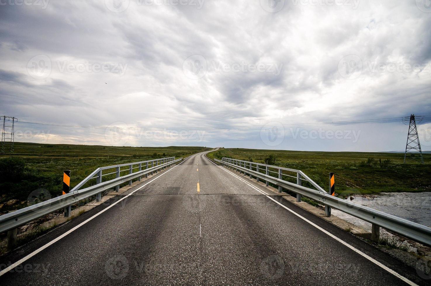 Scenic road view in Sweden photo