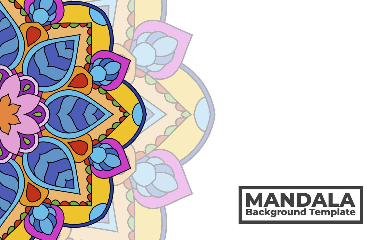 plantilla de fondo vectorial con diseño de patrón de mandala ornamental, banner de mandala de flores decorativas con lugar para textos vector