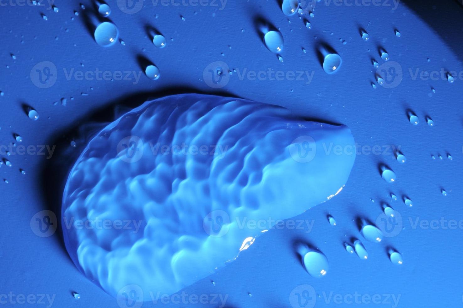 Water drops on blue background photo