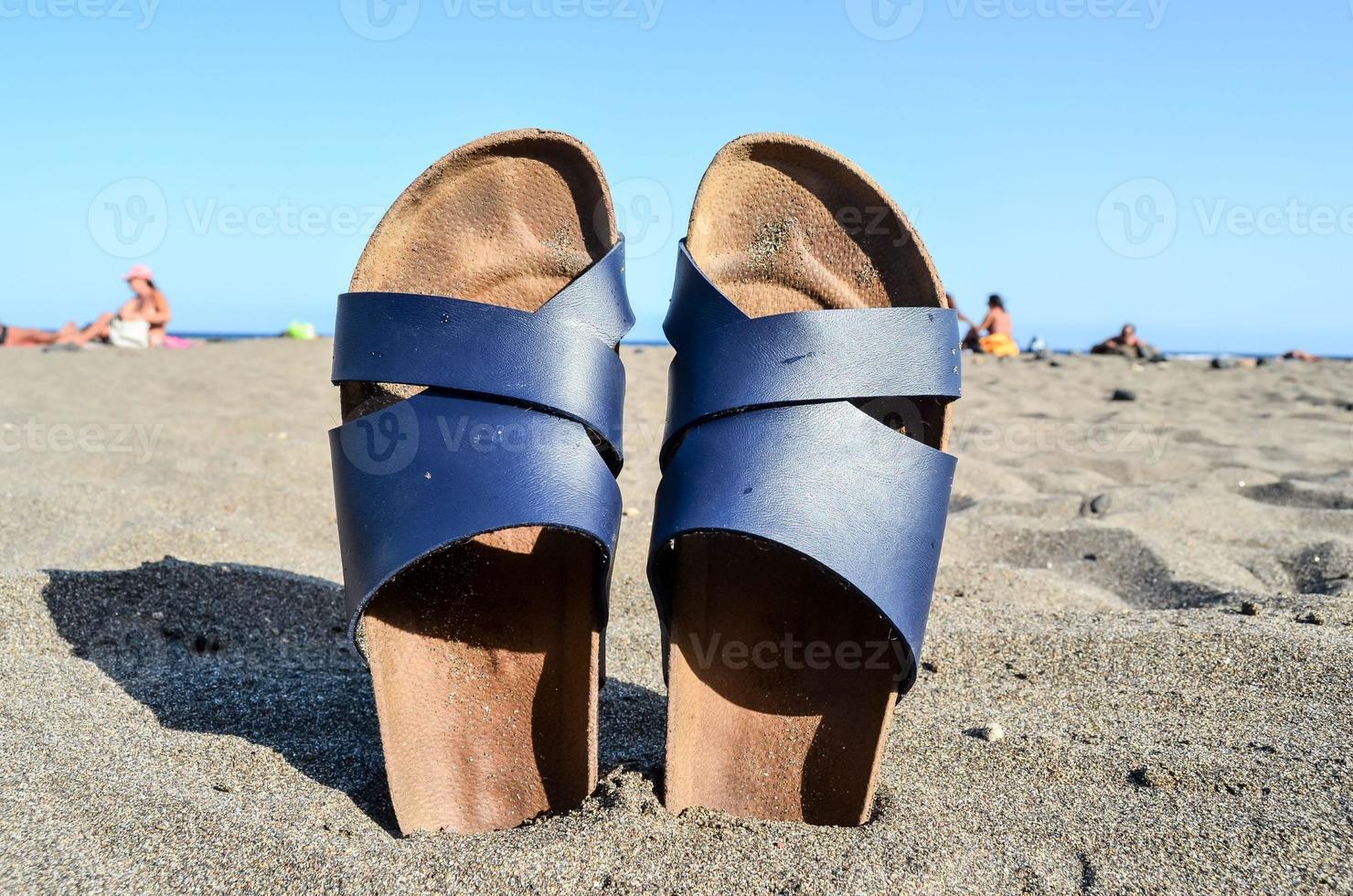 Sandals on the beach photo