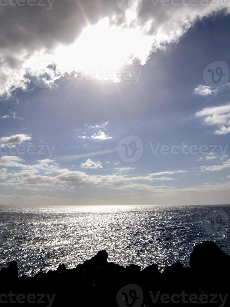 The sea at sunset photo