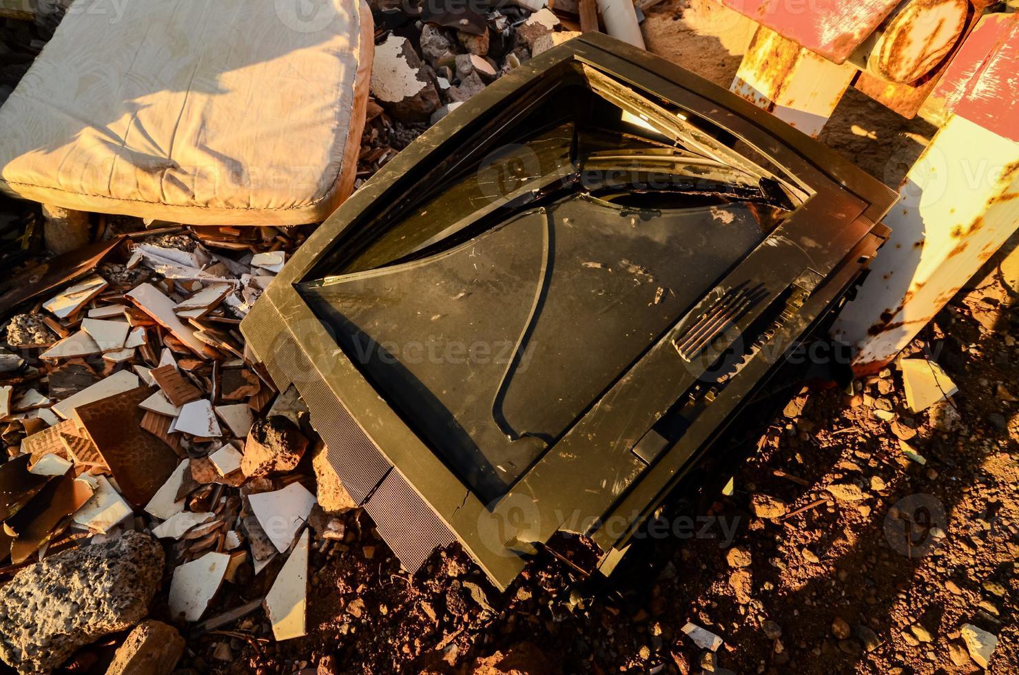 Old broken TV photo