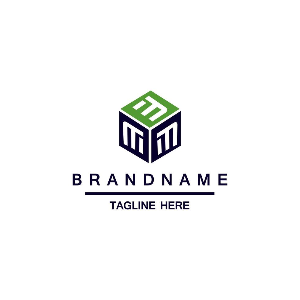 m cube logo design template vector