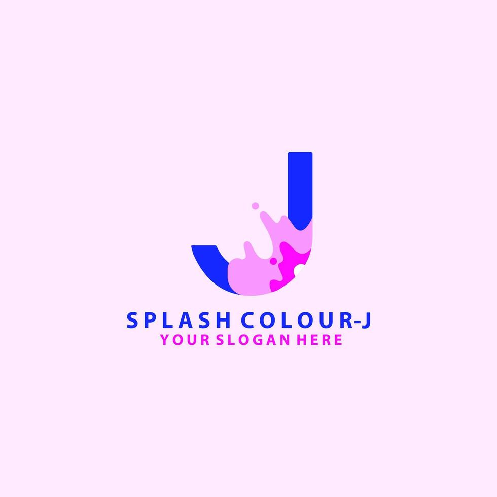 splash colour with alphabet logo design template vector