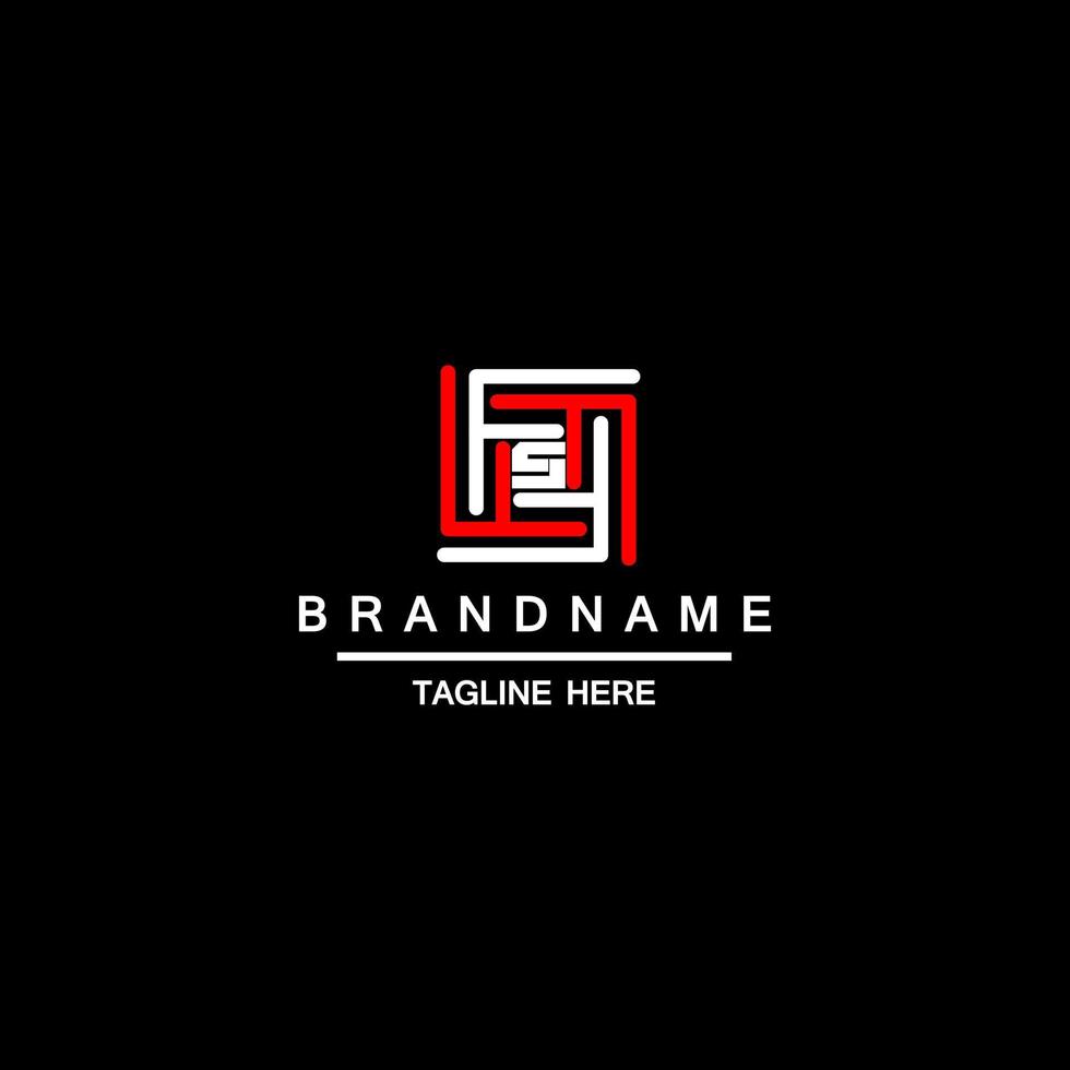 Letter S maze logo design template with red and white vector