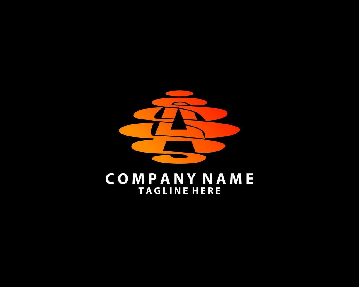 Initial Letter A with Moon Logo Design. White Shape Circle. Usable for Business and Branding Logos vector